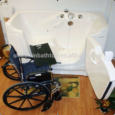 Wheelchair accessible walk in bathtub with seat for disabled people T3052